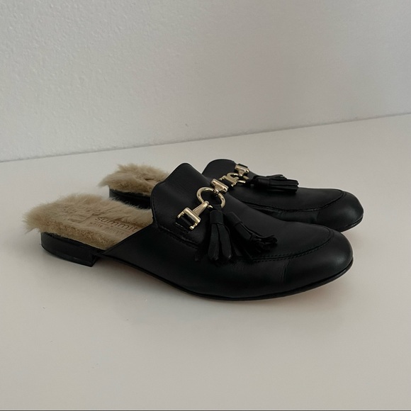 Summit White Mountain Abelle Black Faux Fur Leather Mules Women’s Size 6 - Picture 3 of 10